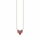 "Minotavros" 14k gold and tourmaline necklace