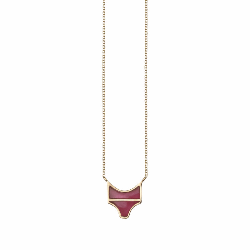 "Minotavros" 14k gold and tourmaline necklace