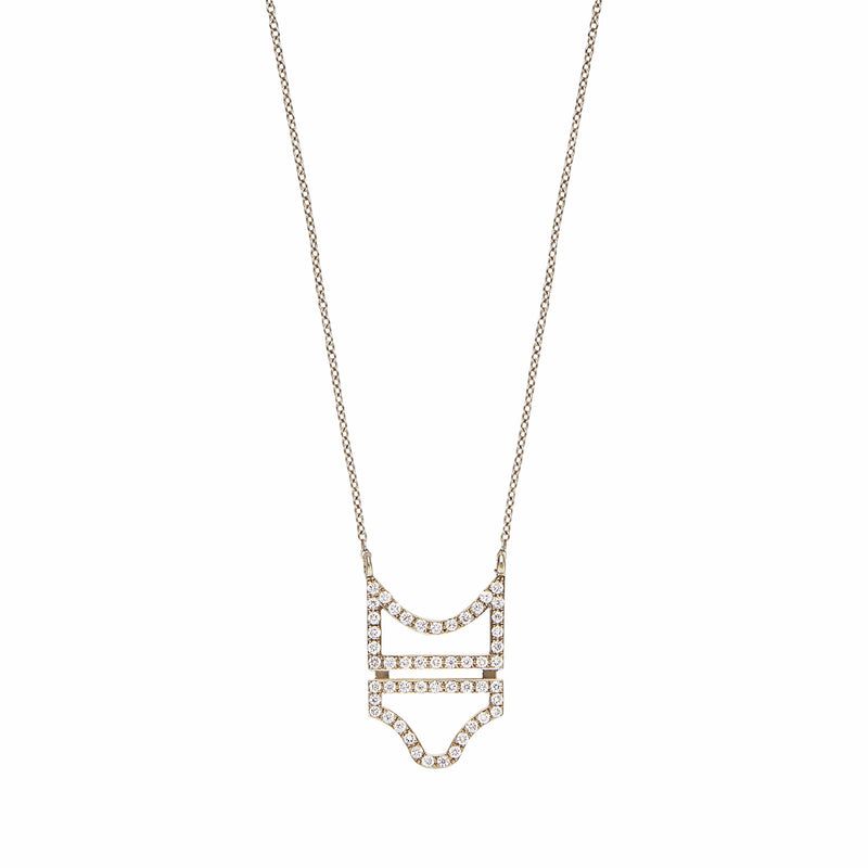 Long "Minotavros" 18k gold and diamond necklace