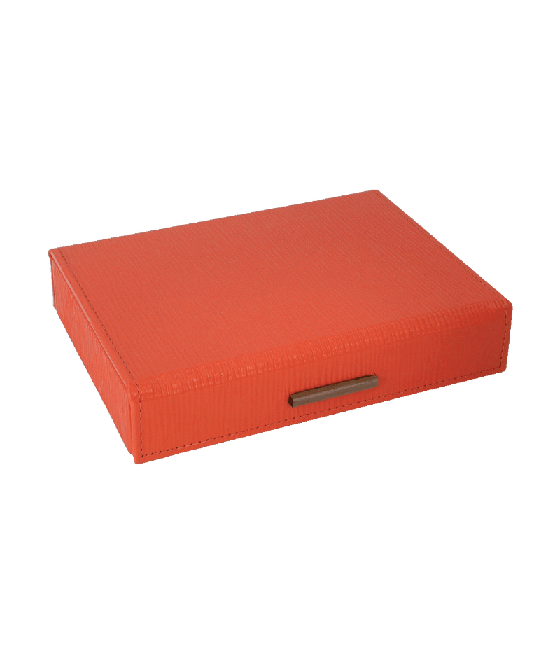 Leather Playing Cards Holder in Orange