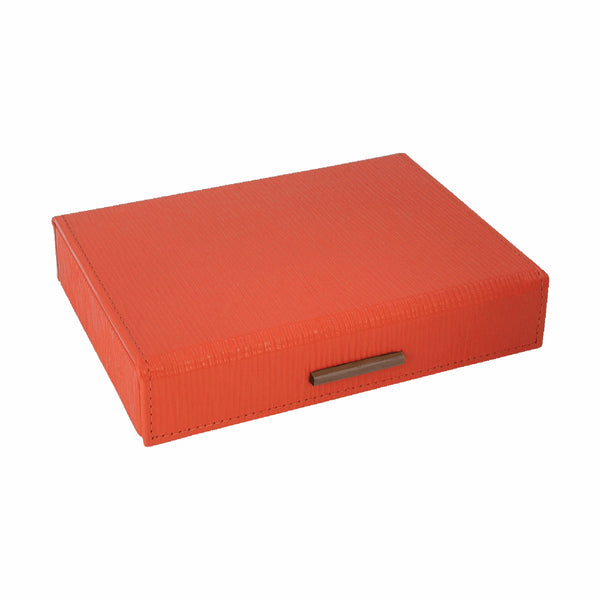 Leather Playing Cards Holder in Orange