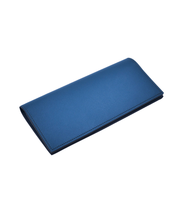 Leather Travel Wallet in Blue