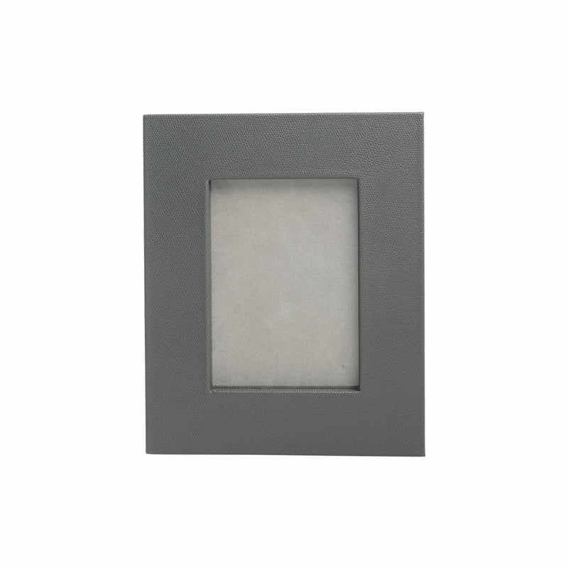 Grey leather photo frame - Medium