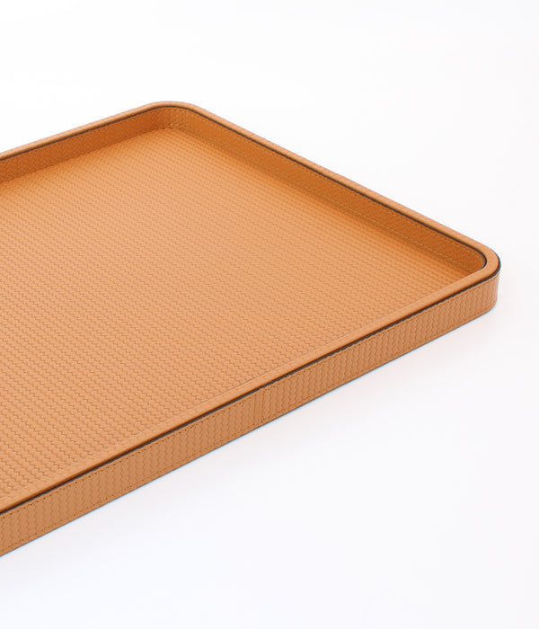 Jane Large Leather Tray in Camel