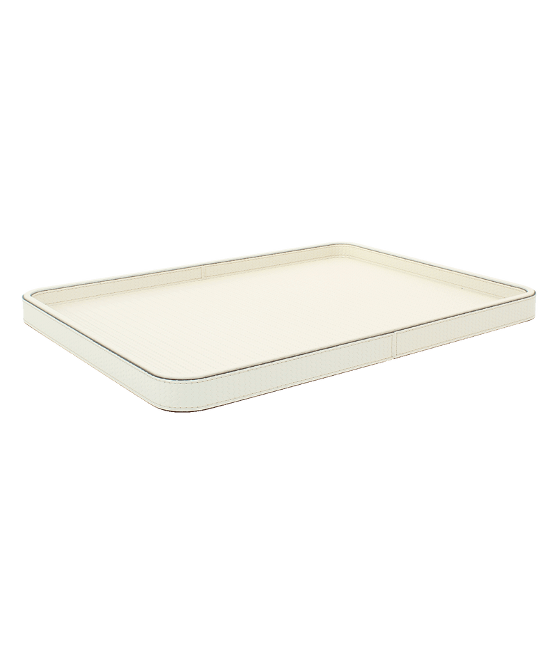 Jane Large Leather Tray in Cream