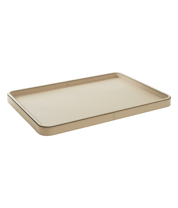 Jane Large Leather Tray in Taupe