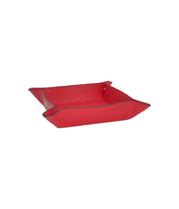 Red Leather Trinket Tray - Small