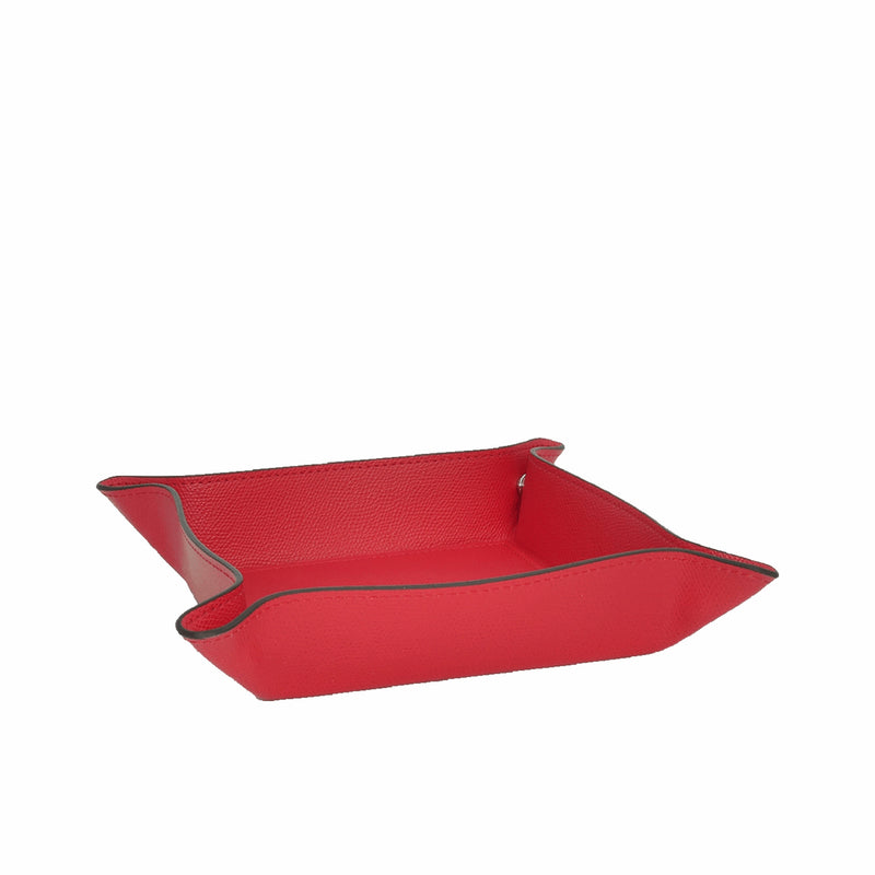 Red Leather Trinket Tray - Small