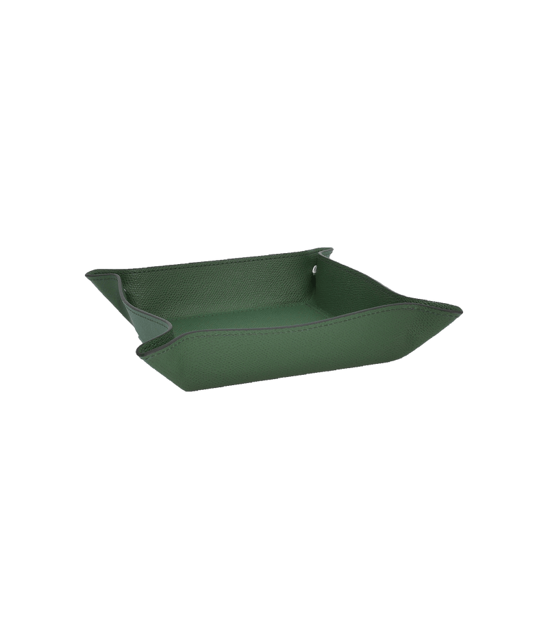 Green Leather Trinket Tray - Small