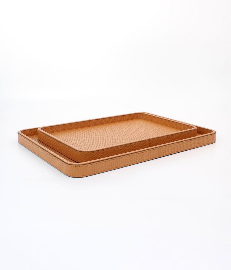 Jane Large Leather Tray in Camel