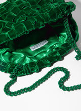 Velvet Game Clutch Bag in Green