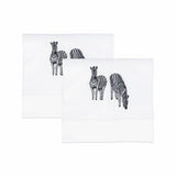 Zebra Embroidered Set of 2 Cotton Napkins