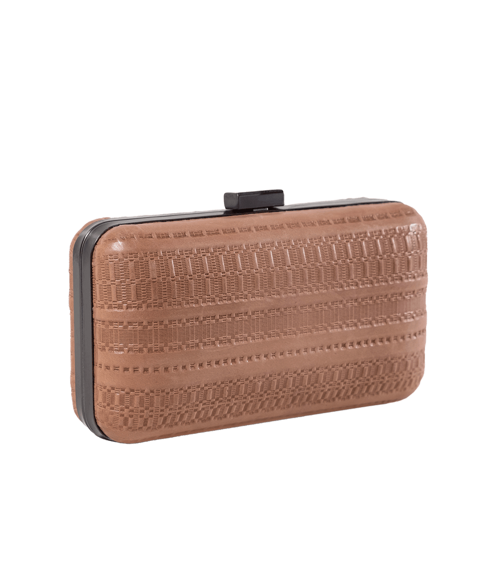 Myrti embossed leather clutch, Zeus + Dione