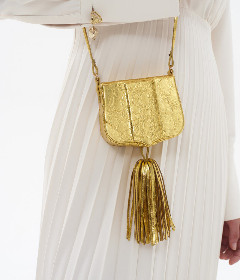 Aristi Mini Shoulder Bag in Gold