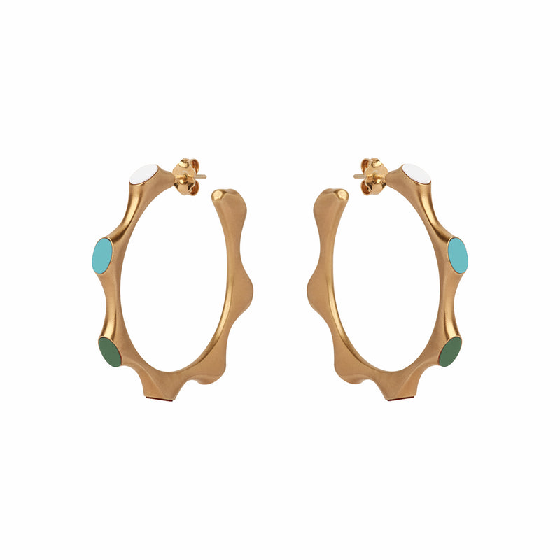 Philotera Hoop Earrings with Multicolour Details