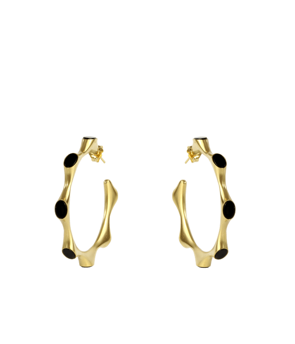 Philotera Hoop Earrings with Black Details