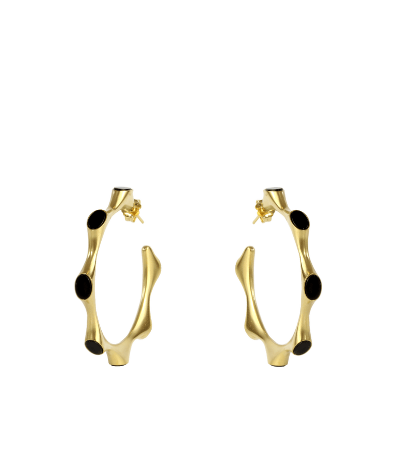 Philotera Hoop Earrings with Black Details