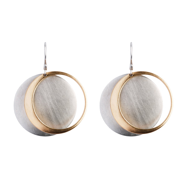 Moon Gold and Silver Plated Earrings