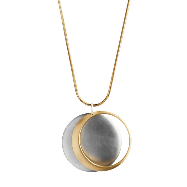 Moon Gold and Silver Plated Necklace