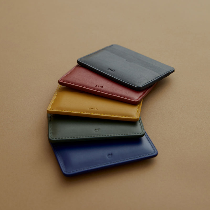 Leather Cardholder in Navy Blue