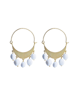 Pebbles white coral hoop earrings