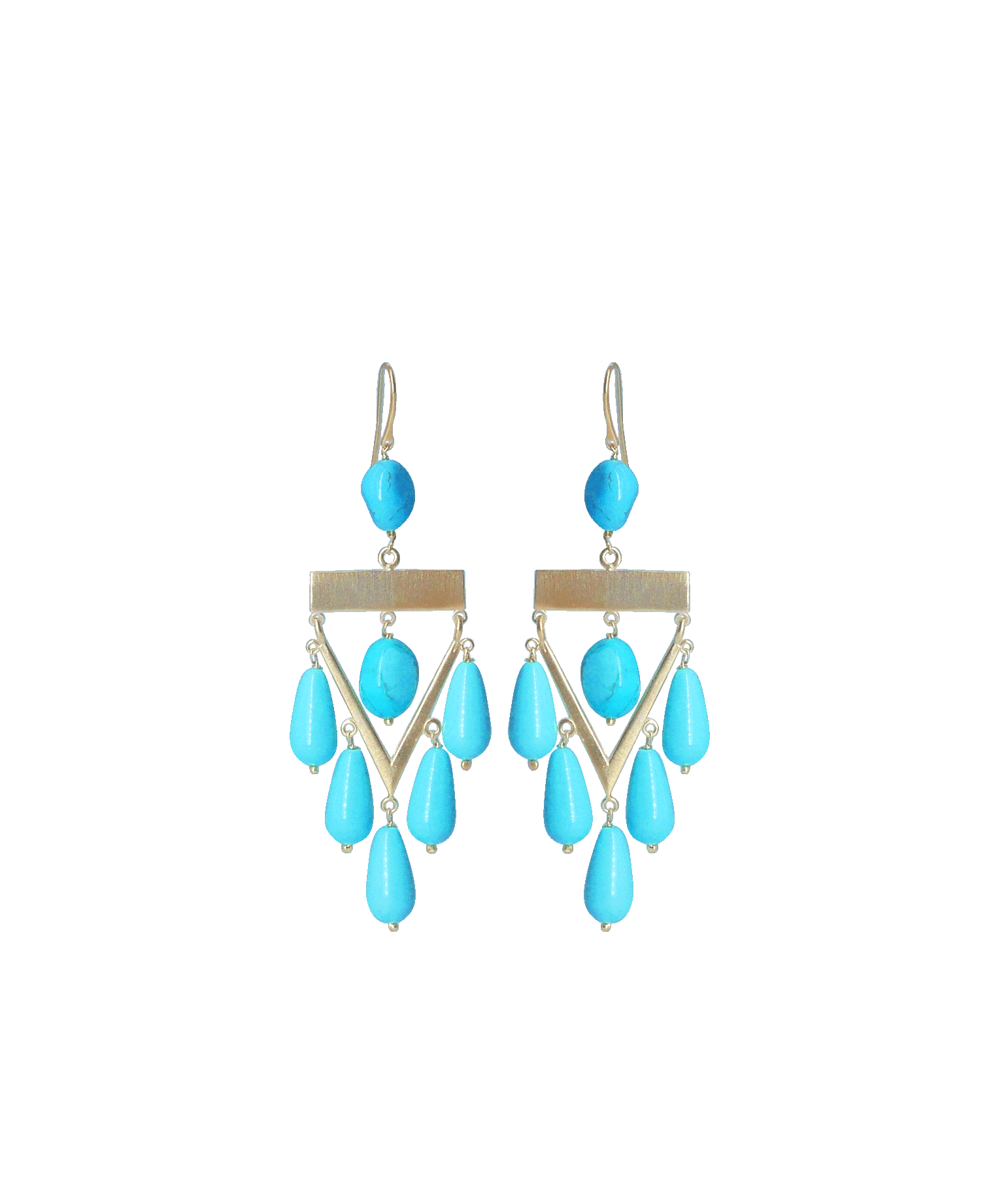 Jennifer turquoise 18k gold-plated silver earrings | Antonia Karra ...