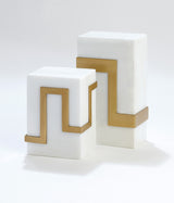 Rhoe marble and brass bookend - Tall