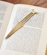 Meandros light oxidised brass bookmark