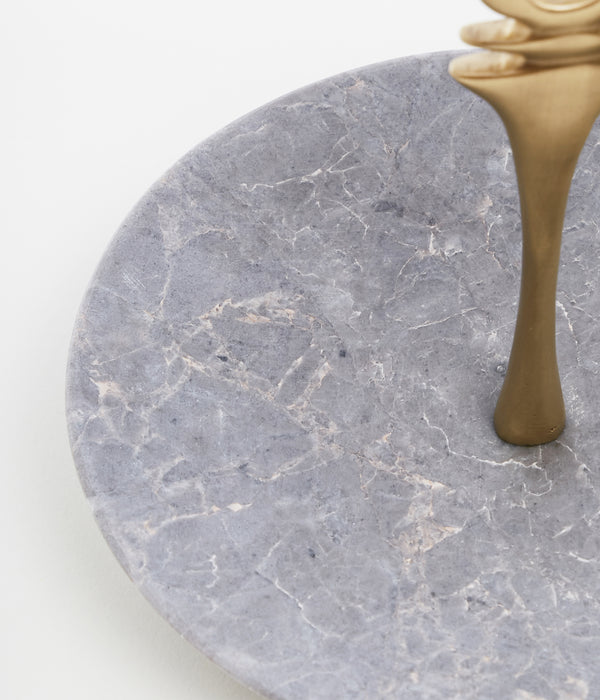 Keras marble and oxidised brass serving plate
