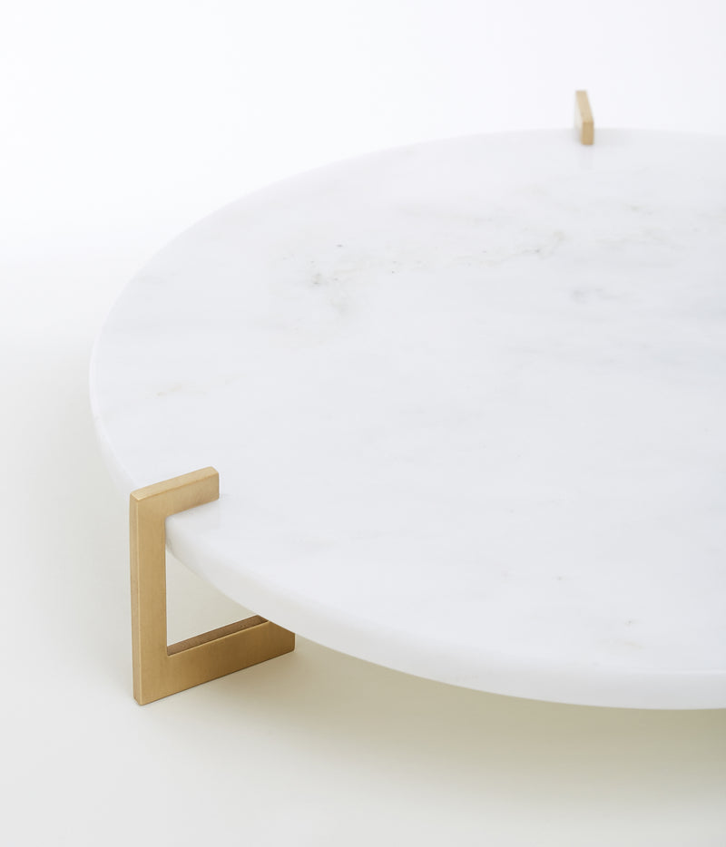 Ophelos marble and brass tray