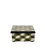 Rombo green wooden decorative box