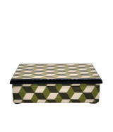 Rombo green wooden decorative box - Medium
