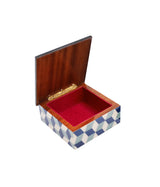 Rombo blue wooden decorative box