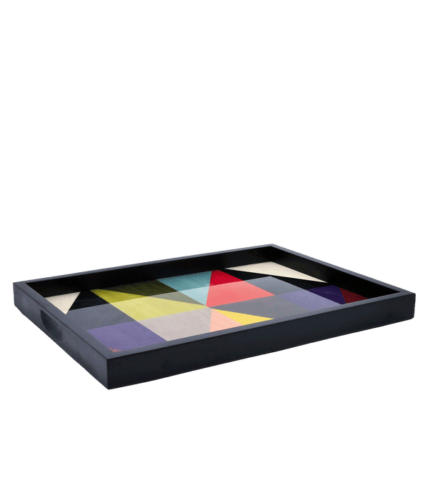 Punte multicolour large wooden tray