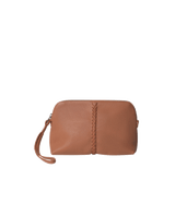 Maxi Vanity Case in Peach Grained Leather