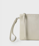 Slim Pochette in Off-White Grained Leather