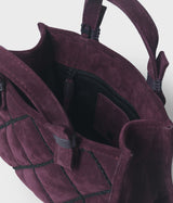 Mini Cross Tote in Berry Quilted Leather