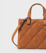 Mini Cross Tote in Spice Quilted Leather