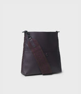 Slim Lima Messenger in Plum Grained Leather