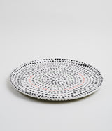 Polka-dot handpainted ceramic platter