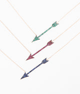 Arrow rose gold emerald necklace