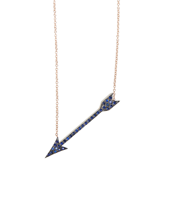 Arrow rose gold sapphire necklace