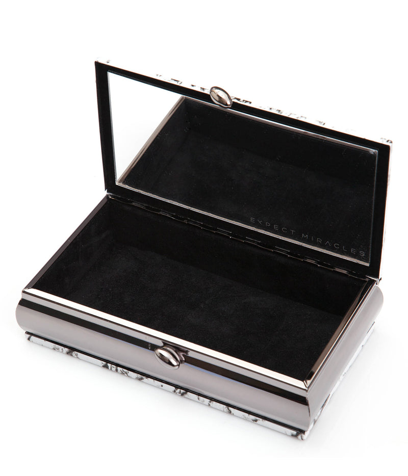 Malibu rhodium-plated marble-effect clutch