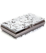 Malibu rhodium-plated marble-effect clutch