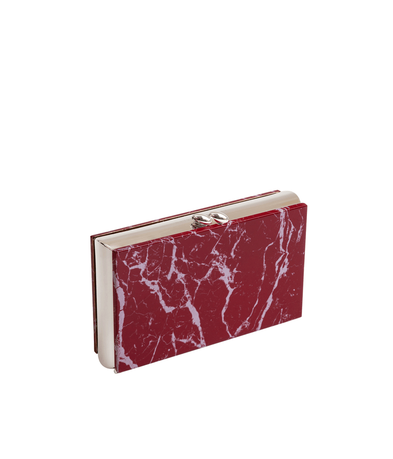 Rodeo Drive silver-plated marble-effect clutch