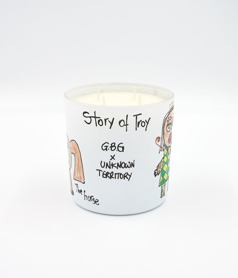 The Story of Troy Large Candle