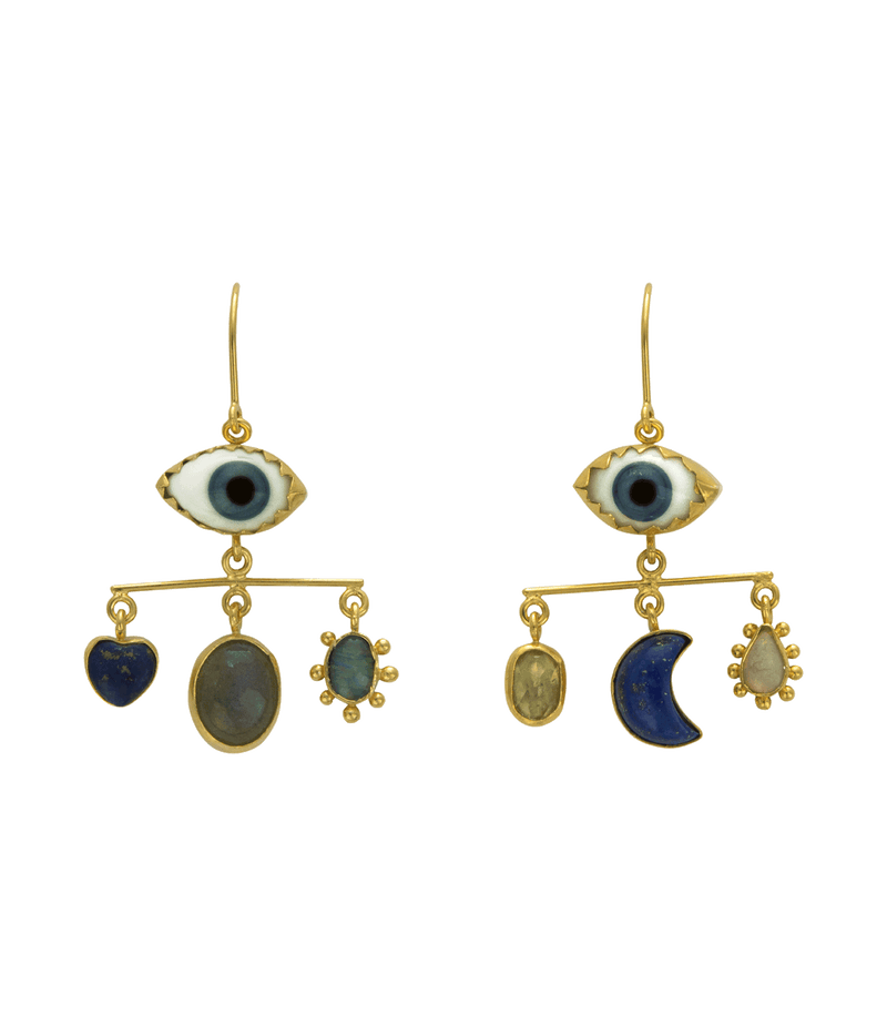 Eye Balance gold-plated drop earrings