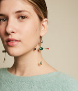 Cross Hook multi-stone earrings