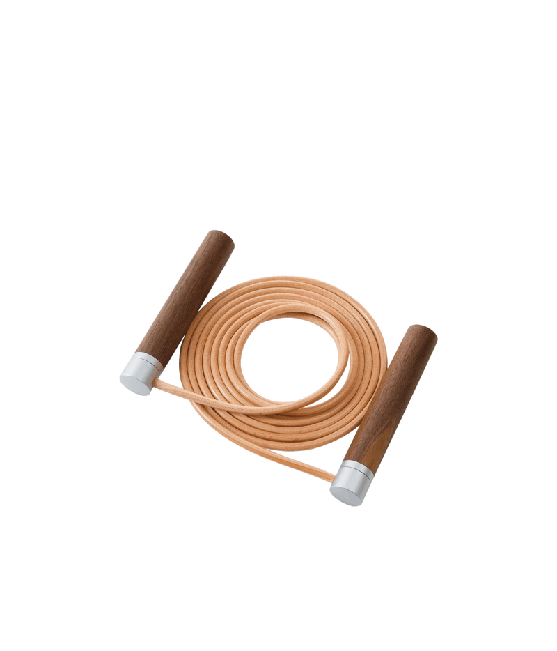 Rotator aluminium, walnut and leather skipping rope