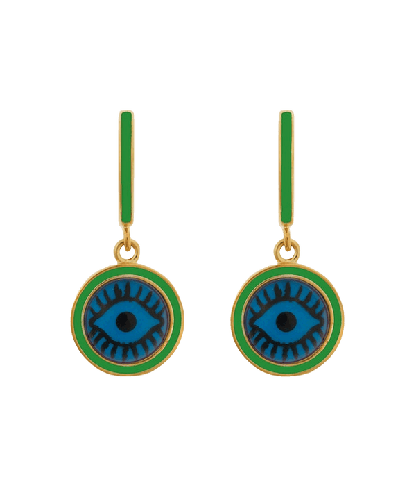 Neon Green Eye Hoops